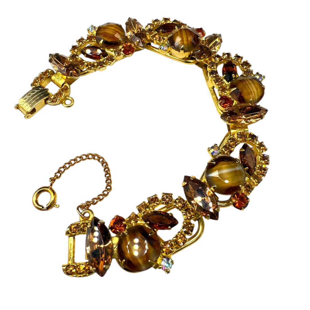 Juliana givre topaz-colored rhinestone bracelet.