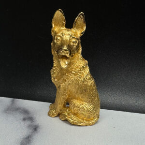 Vintage Goldtone Trifari German Shepherd Dog Brooch - The Jewelry