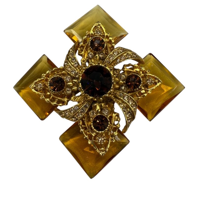 Vintage Graziano glass rhinestone brooch.