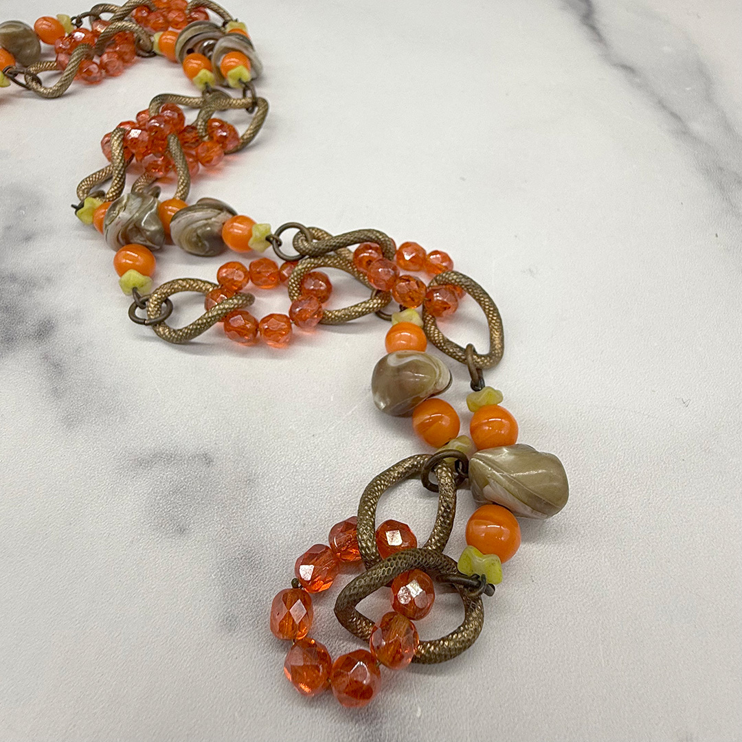 Vintage Orange bead necklace.