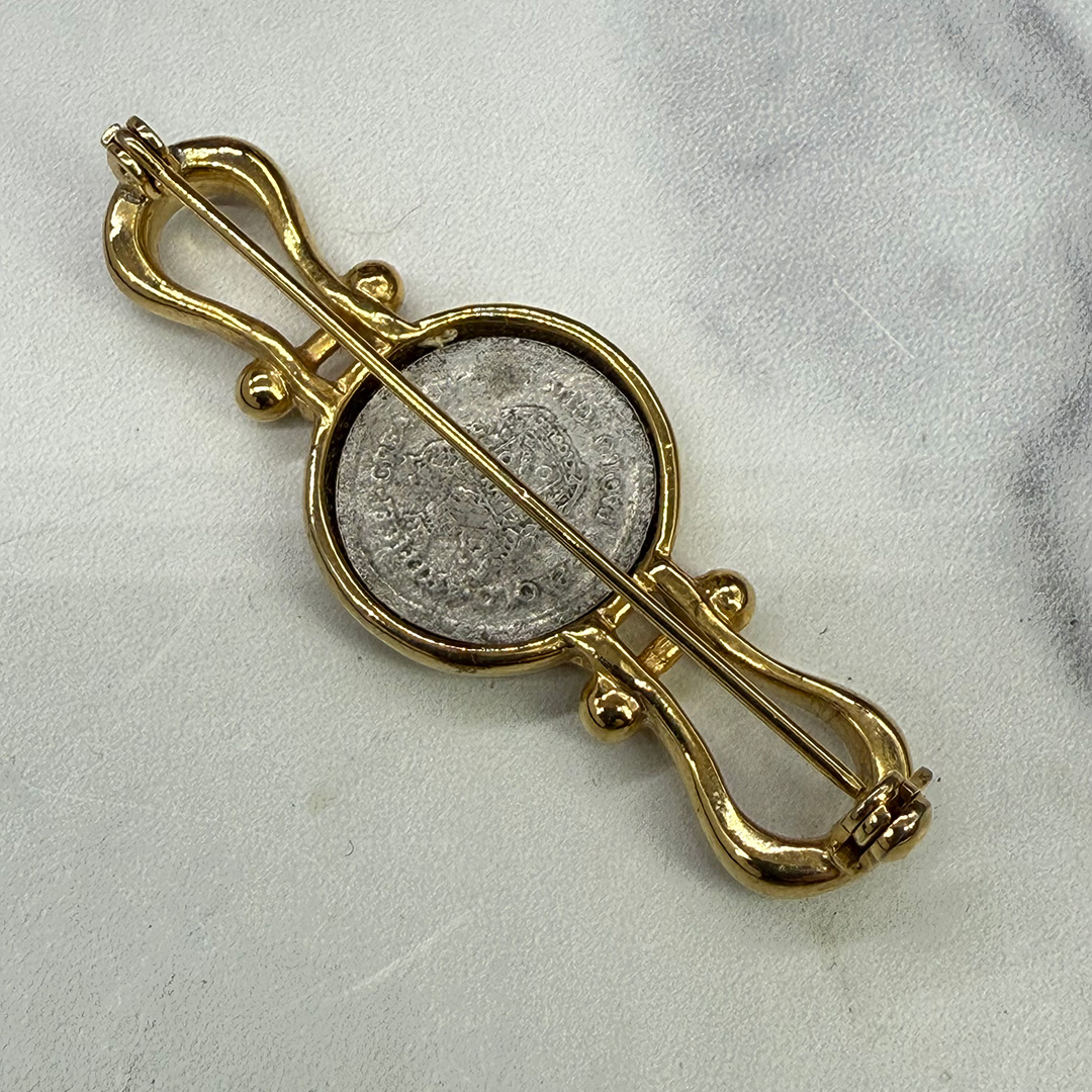 Vintage Gucci brooch back view.