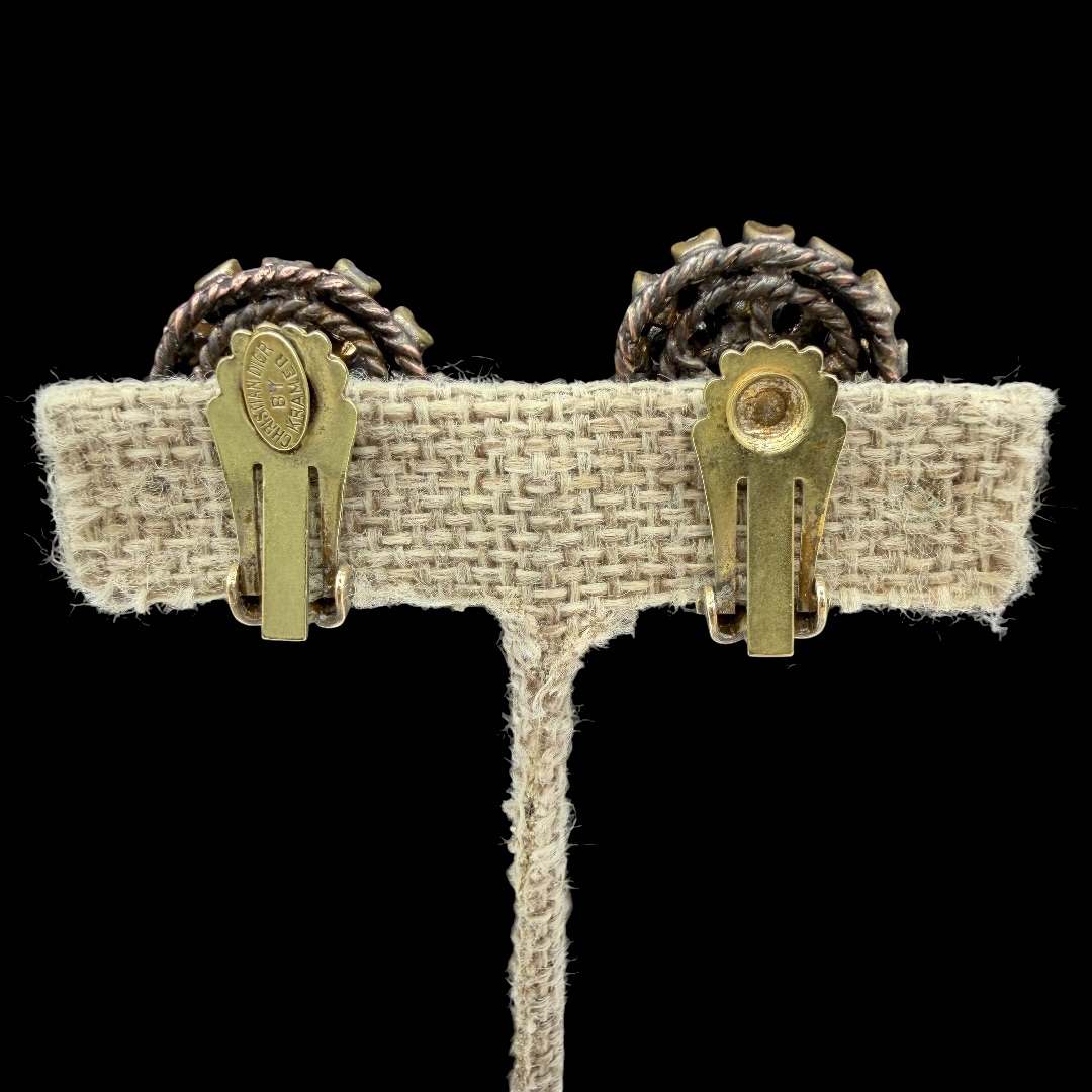 Christian Dior by Kramer earrings back with mark.